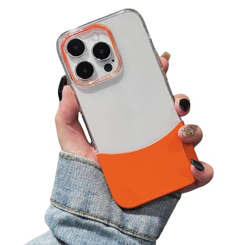 AUWIRUG Snapsplit for iPhone Case, Transparen Splicing Snap Split Case for iPhone 15/14/13/12/11 Pro Max, Snapsplit Phone Case, Zentric Phone Case (15ProMax,Orange) von AUWIRUG