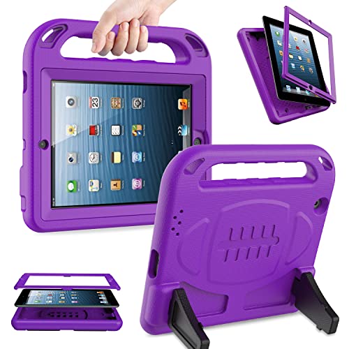 AVAWO Kinder-Schutzhülle mit integriertem Displayschutz für iPad 2 3 4 (altes Modell), stoßfester Griff, Ständer, kinderfreundlich, kompatibel mit iPad 2., 3., 4. Generation, Violett von AVAWO