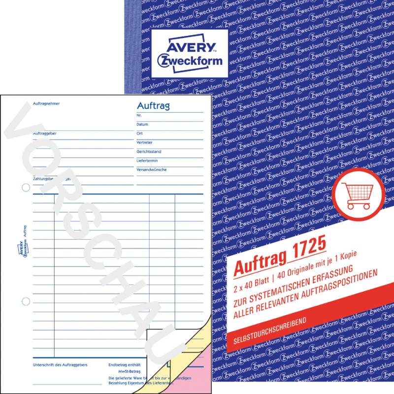 AVERY Zweckform Formularbuch , Bestellung, , A5, 2 x 50 Blatt von AVERY Zweckform