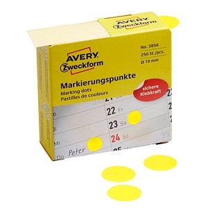 AVERY Zweckform Klebepunkte 3856 gelb Ø 19,0 mm von AVERY Zweckform