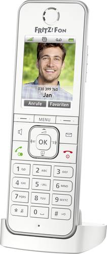 AVM FRITZ!Fon C6 Schnurloses Telefon VoIP Anrufbeantworter, Babyphone, Freisprechen, PIN Code LC-Dis von AVM