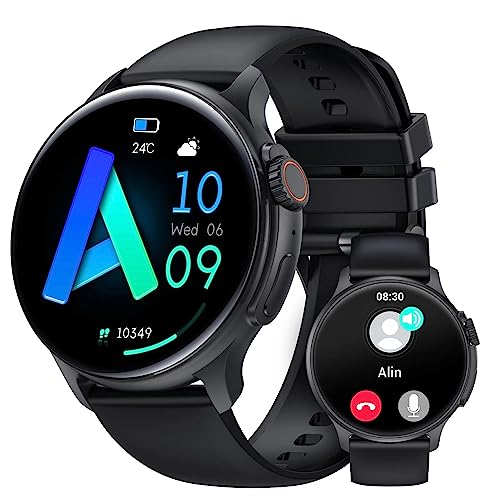 AVUMDA Smartwatch Herren Damen mit Telefonfunktion 1,43" AMOLED HD Touchscreen, Fitnessuhr IP68 Wasserdicht mit Schrittzähler 100+ Sportmodi Pulsuhr SpO2 Schlafmonitor für iOS und Android von AVUMDA