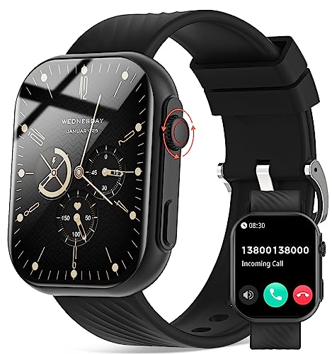 AVUMDA Smartwatch Herren mit Telefonfunktion, 2.01" HD Smart Watch, Fitnessuhr mit Blutdruck-,Pulsuhr,Schlafmonitor Schrittzähler,123 Sportmodi Sportuhren, IP68 Wasserdicht Armbanduhr für Android iOS von AVUMDA