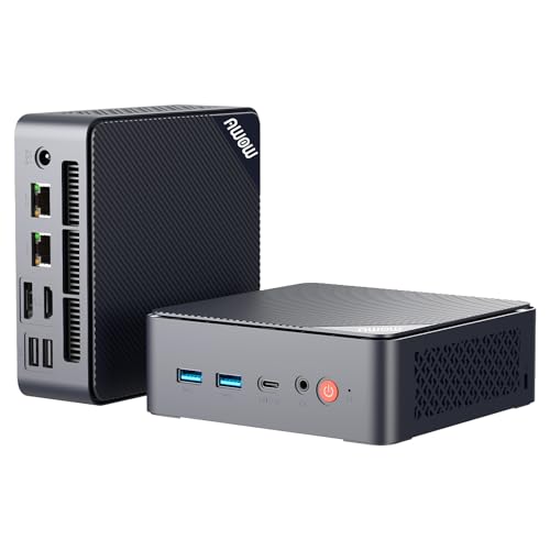 AWOW Mini PC Wi-11 Pro Twin Lake-N N150 Quad Core 3.60 GHz, 16 GB DDR4 512 GB M.2 PCIE3.0 SSD Mini Desktop Computer, Micro PC Dual Display HDMI DP 4K@60 Hz Dual RJ45 Gigabit Ethernet, AX101 von AWOW