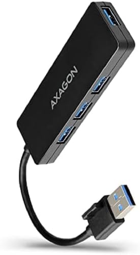 AXAGON ECO HUE-G1A SUPERSPEED USB Slim HUB. Kleiner USB 3.2 Gen 1-Hub mit Vier Anschlüssen für Ultrabooks. Kabeltyp-A 14cm von AXAGON ECO