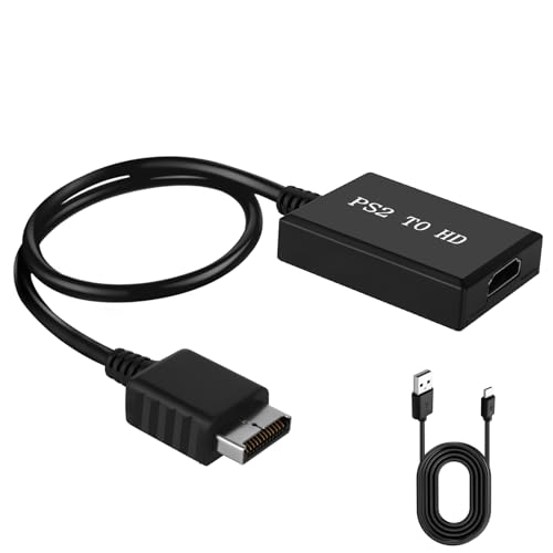 AXFEE PS2 zu HDMI Konverter, PS2 HDTV HDMI Adapter Unterstützung 16:9 Bildschirmverhältnis, für HDTV HDMI Monitor, PS2/Slim PS2 Game Consoles/HDTV/Monitor/Projector von AXFEE