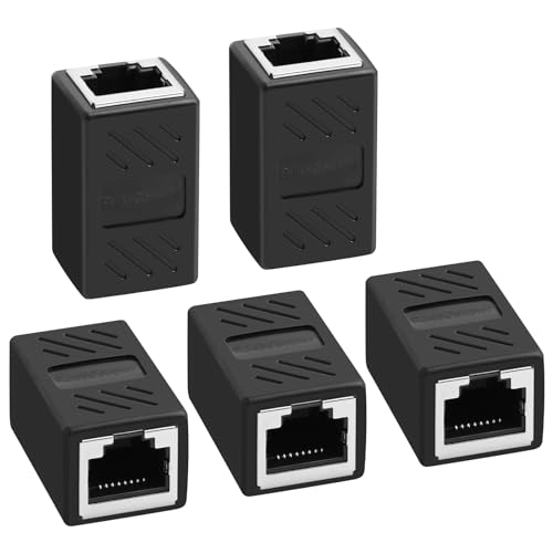 AXFEE RJ45 Kupplung Cat7, 5 Stück CAT6 Kupplung Verbinder, Lan Kupplung für Lan Kable, Lan Kabel Verlängerung, LAN Verbinder Netzwerkkabel, Ethernet Kabel Patchkabel für Cat 7 Cat6 Cat5 Cat5e von AXFEE