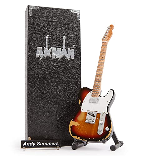 Axman Andy Summers (The Police) – 1963 Gitarre: Miniatur-Gitarre Replik – Musikgeschenke – handgefertigt Ornament 1/4 Maßstab – inklusive Displaybox, Namensschild und Miniatur-Gitarrenständer von AXMAN