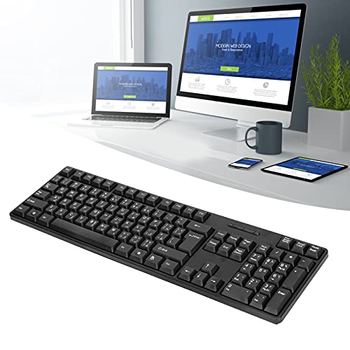 AYNEFY Ergonomisches Design, Langlebige Mechanische Tastatur, Bequem zu Bedienen, Geeignet für Lange Arbeitsstunden und Spiele, für PC-Laptops, Zweisprachige Englisch-arabische Tastatur von AYNEFY