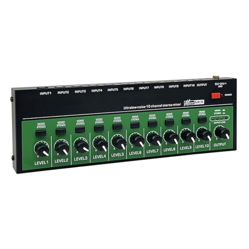 10-Kanal Stereo Mixer Sound Mixer Sound Mischpult Mit Verbessertem Stereo Ausgang Für Live Und Den Einsatz Studio von AYPOHU