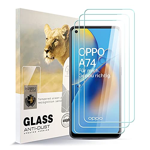 AYSOW Displayschutzfolie für Oppo A74 4G Premium Glas 0.3mm 9H Härte 2.5D Film, Anti-Kratzer, Blasenfrei, Glasschutzfolie Schutzfolie für Oppo A74 4G[3 Stück] von AYSOW