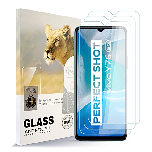 AYSOW Displayschutzfolie für VIVO Y76 5G Premium Glas 0.3mm 9H Härte 2.5D Film, Anti-Kratzer, Blasenfrei, Glasschutzfolie Schutzfolie für VIVO Y76 5G[3 Stück] von AYSOW