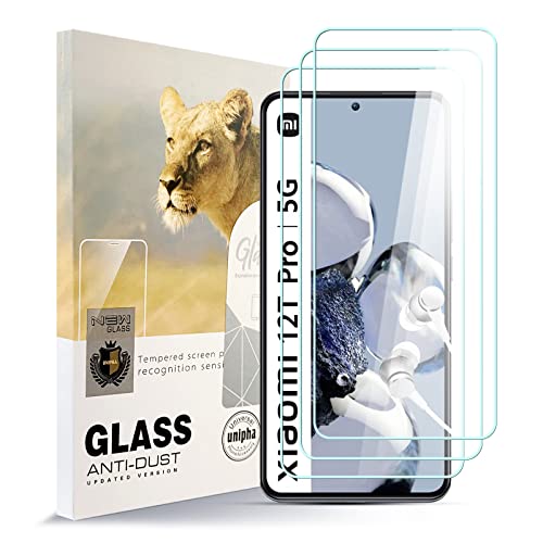 AYSOW Displayschutzfolie für Xiaomi 12T Pro 5G Premium Glas 0.3mm 9H Härte 2.5D Film, Anti-Kratzer, Blasenfrei, Glasschutzfolie Schutzfolie für Xiaomi 12T Pro 5G[3 Stück] von AYSOW