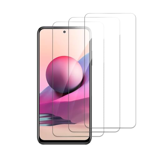 3 Stück Schutzfolie für Xiaomi Redmi Note 10 5G, HD Displayschutzfolie, Panzer Schutz Glas, Gehärtetes Glas Displayschutz, 9H Härte, Hat Keinen Einfluss auf die Hülle, Anti-Kratzen, Anti-Öl von AYWLPP