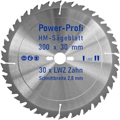 HM-Sägeblatt 30 x Zahn LWZ 300 x 30 mm L-Wechselzahn mit Spanabweiser Rückschlagarm HW WZ Kreissägeblatt für Hartholz Längsschnitt Querschnitt Wippsäge Tischkreissäge Feinschnitt Brennholzsägeblatt von AZprof