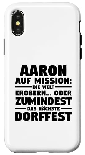 Hülle für iPhone X/XS Vorname Aaron von Aaron Geschenk