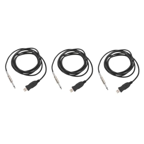 Abaodam 3St Gitarrenkabel Gitarren Kabel E-Gitarre Kabel Gitarren Aufnahmekabel Gitarre Audio Verbindung Gitarrenverstärker-Akkord Basskabel für elektrische Instrumente PVC Black von Abaodam