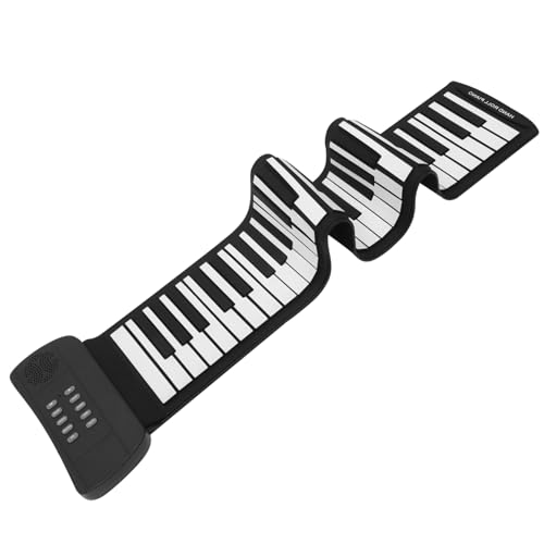 Abaodam 61 Rollenklavier Keyboard-Klavier für Klaviertastatur digital Tastenklavier piano kinderklavier handgerolltes Klavier tragbares elektronisches Klavier Kieselgel Black von Abaodam