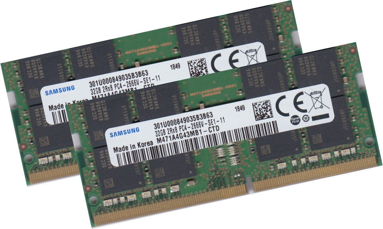 Abato Samsung 64gb 2x 32Gb Ram DDR4 M471A4G43MB1-CTD 260Pin Arbeitsspeicher von Abato