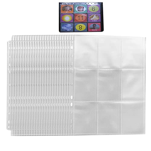 10 PCS Tauschkartenhüllen, 50 Stück Baseballkartenhüllen für Karten in Standardgröße - Transparente Hüllen für Handelskarten, Einbinder, Karten- und Fotohüllen mit 900 Fächern, mit großen Abbto von Abbto