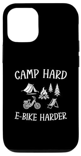 Hülle für iPhone 12/12 Pro Camp Hard E-Bike Harder Naturliebhaber Outdoor von Abenteuer Camping E-Bike Lagerfeuer Natur