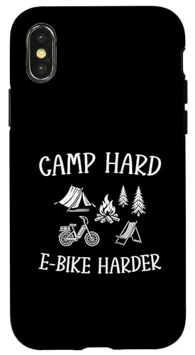 Hülle für iPhone X/XS Camp Hard E-Bike Harder Naturliebhaber Outdoor von Abenteuer Camping E-Bike Lagerfeuer Natur