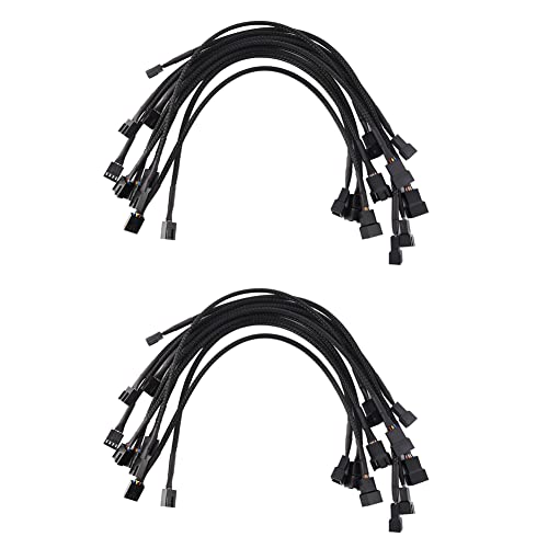 Abledance 20 Stück 4 Pin PWM Lüfter Verlängerung Strom Kabel Anschluss GehäUse Stecker Buchse Verlängerung Kabel von Abledance