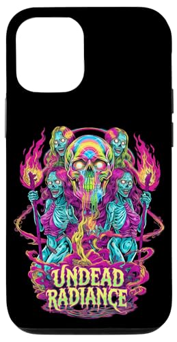 Hülle für iPhone 12/12 Pro Psychedelischer Undead Radiance Bunter, trippiger Regenbogenschädel von Abstract Festival Rave EDM Party Streetwear Tees