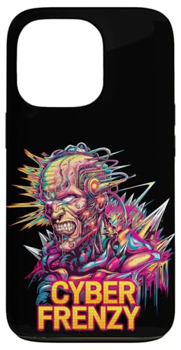 Hülle für iPhone 13 Pro Psychedelische Cyberpunk-Cyber Frenzy Trippy Regenbogen-Kunst von Abstract Festival Rave EDM Party Streetwear Tees