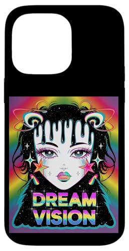 Hülle für iPhone 14 Pro Max Psychedelische, farbenfrohe, trippige Traumvision mit Regenbogenspektrum von Abstract Festival Rave EDM Party Streetwear Tees