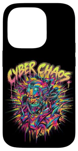 Hülle für iPhone 14 Pro Psychedelischer Cyberpunk Trippy Rainbow Cyber Chaos von Abstract Festival Rave EDM Party Streetwear Tees