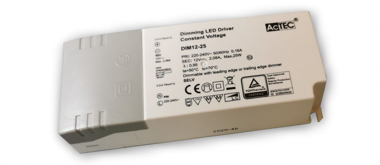 AcTEC - LED Trafo 25 W / 12 V Dimmbar von AcTEC