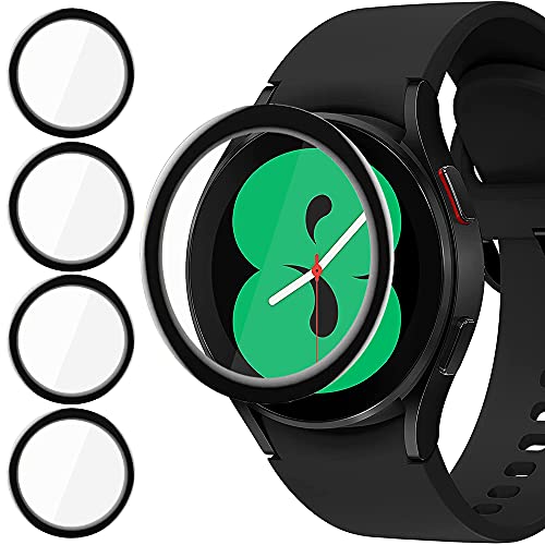 Acadeny [4 Stück Schutzfolie mit Samsung Galaxy Watch 4 (40mm),360° Rundum 3D Kante Displayschutzfolie, Vollabdeckung, Anti-Kratzer Blasenfrei Schutz Touch Fingerabdrucksensor (kein Glas) von Acadeny