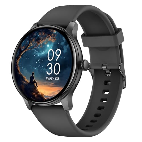 AcclaFit Smartwatch Damen Herren, 1.38 Zoll HD-Display Smart Watch mit Bluetooth Anrufe, Fitness Tracker mit Herzfrequenz SpO2 Schlafmonitor Schrittzähler, IP68 Wasserdicht Fitnessuhr für Android iOS von AcclaFit