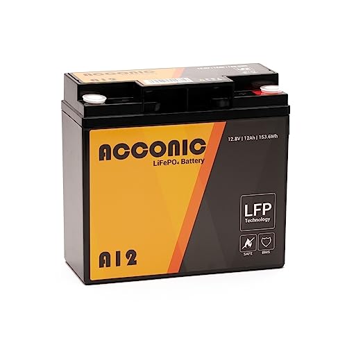 Acconic A12 LiFePO4 12V Lithium Versorgungsbatterie 12Ah von Acconic