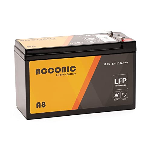 Acconic A8 LiFePO4 12V Lithium Versorgungsbatterie 8Ah von Acconic