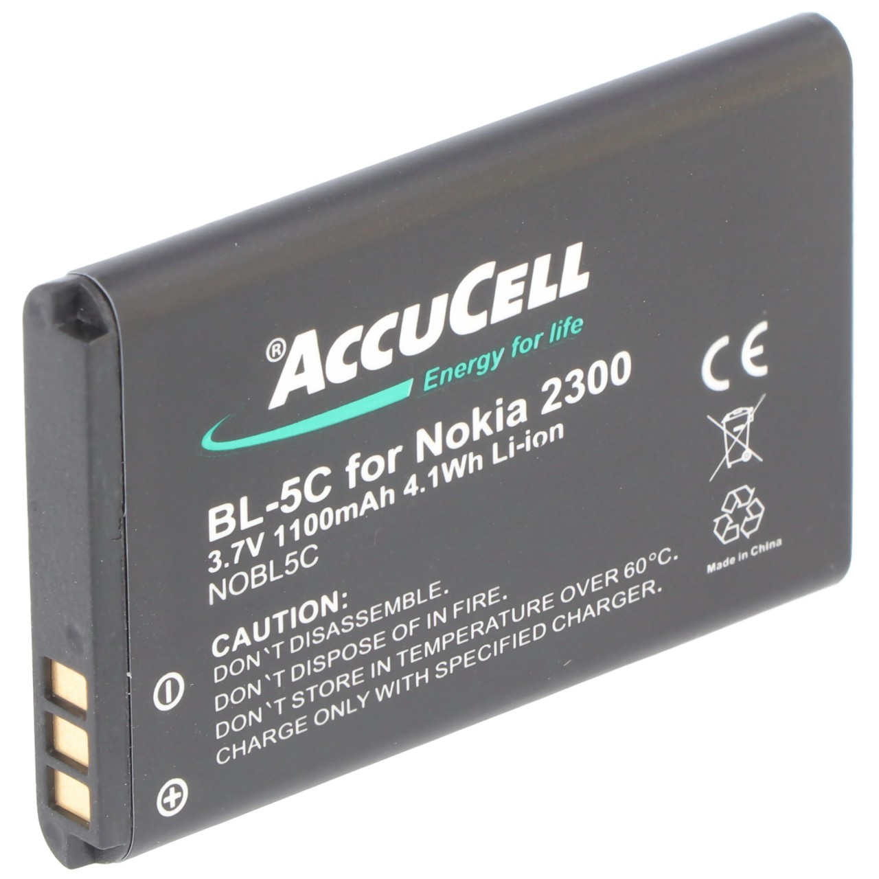 AccuCell Akku passend für Nokia 6681, BL-5C, 1100mAh von AccuCell