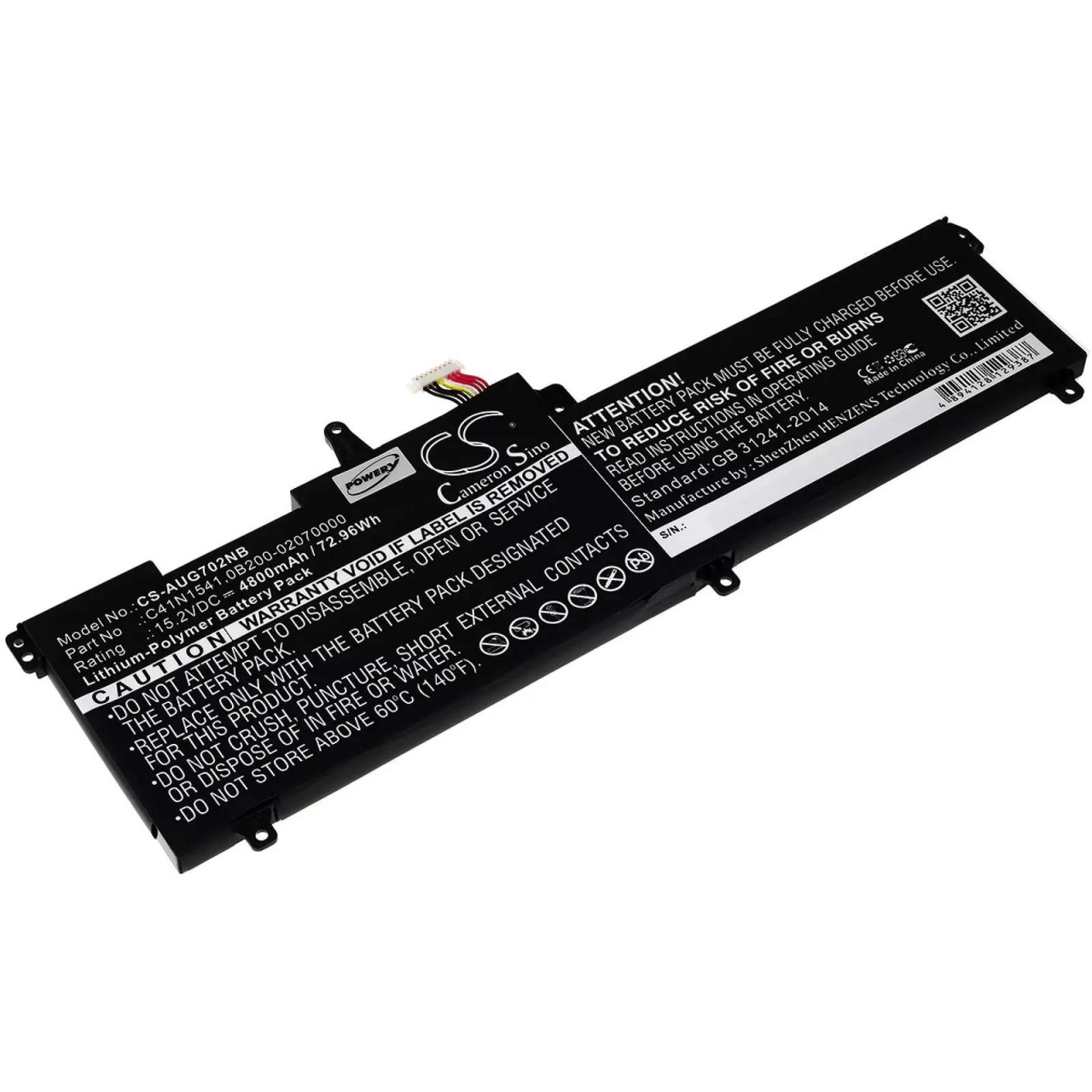 Akku für Laptop Asus GL702 / GL702V / Typ C41N1541 - 15,2V - 4800 mAh von AccuCell