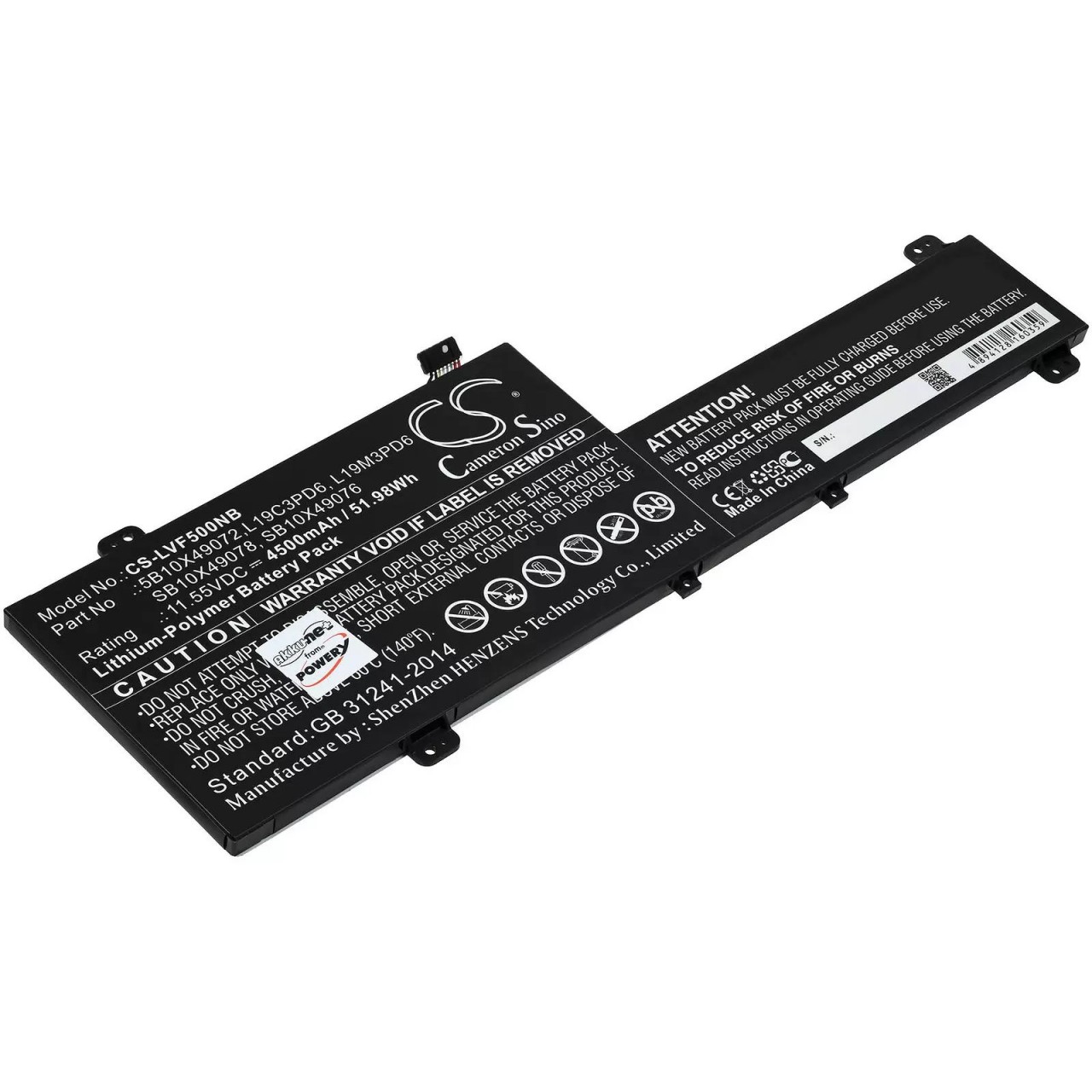 Akku für Laptop Lenovo IdeaPad Flex 5-14ITL05 82HS008BAU, Flex 5-14ARE05 81X2007HAU, Typ L19M3PD6 - 11,55V - 4500 mAh von AccuCell