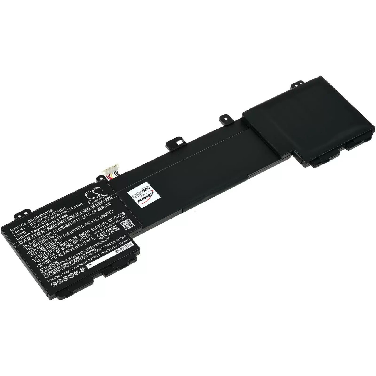 Akku passend für Laptop Asus ZenBook Pro UX550VD-BN032T, UX550VD-BN068T, Typ C42N1630 u.a. - 15,4V - 4650 mAh von AccuCell