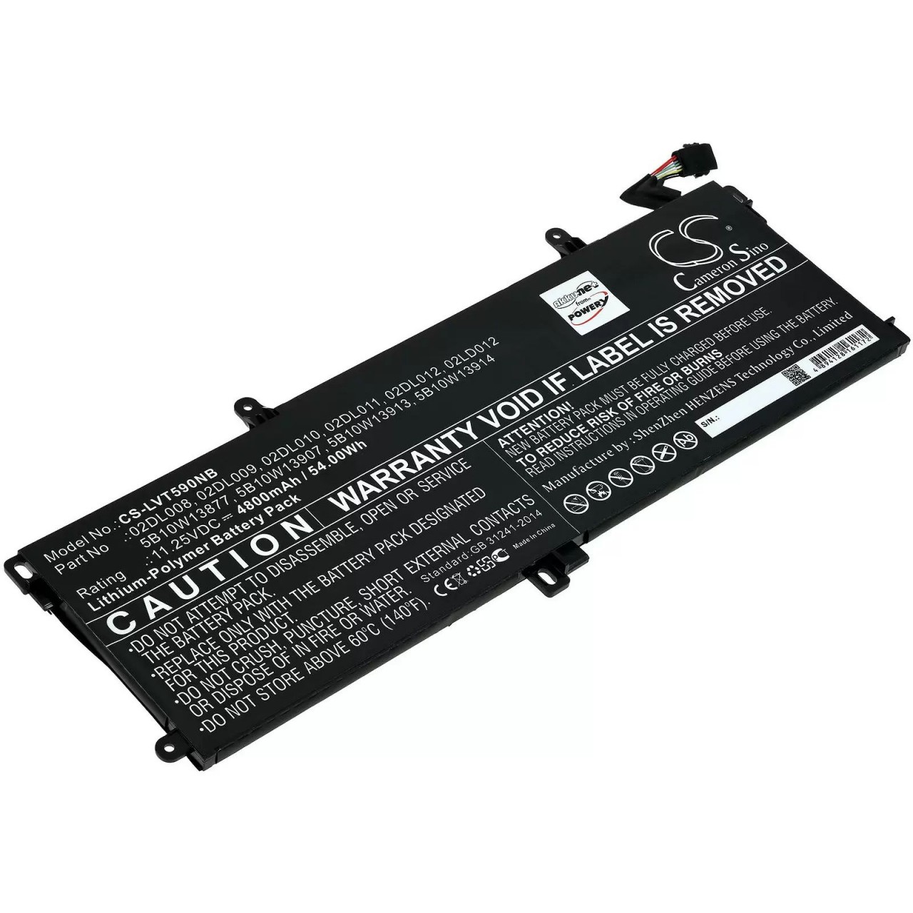 Akku passend für Laptop Lenovo ThinkPad T15 Gen 1, T590-204n4002vge, Typ SB10K97646 u.a. - 11,25V - 4800 mAh von AccuCell