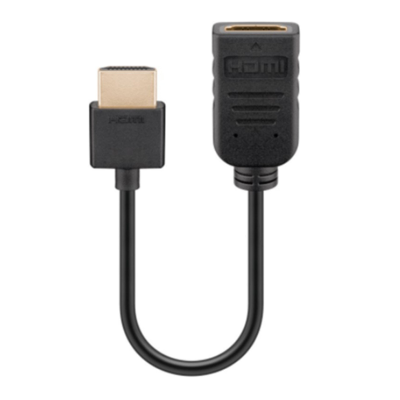 HDMI Flex Adapter schwarz,  HDMI Stecker Typ A auf HDMI-Buchse Typ A von AccuCell