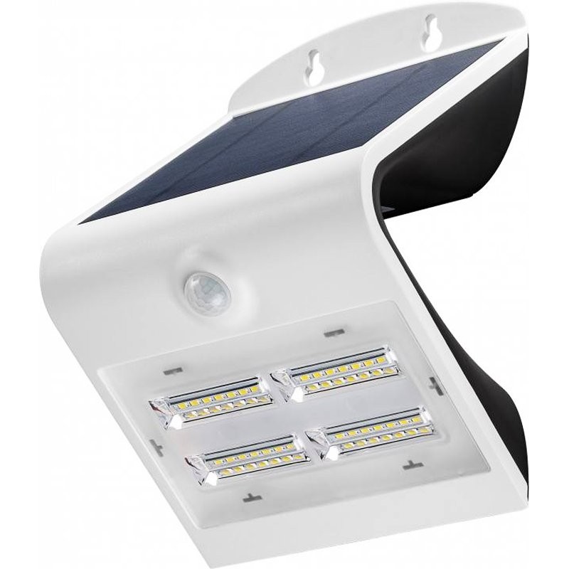 LED Solar-Wandleuchte mit Bewegungsmelder, 3,2W mit Lithium-Ionen Akku 18650 von AccuCell