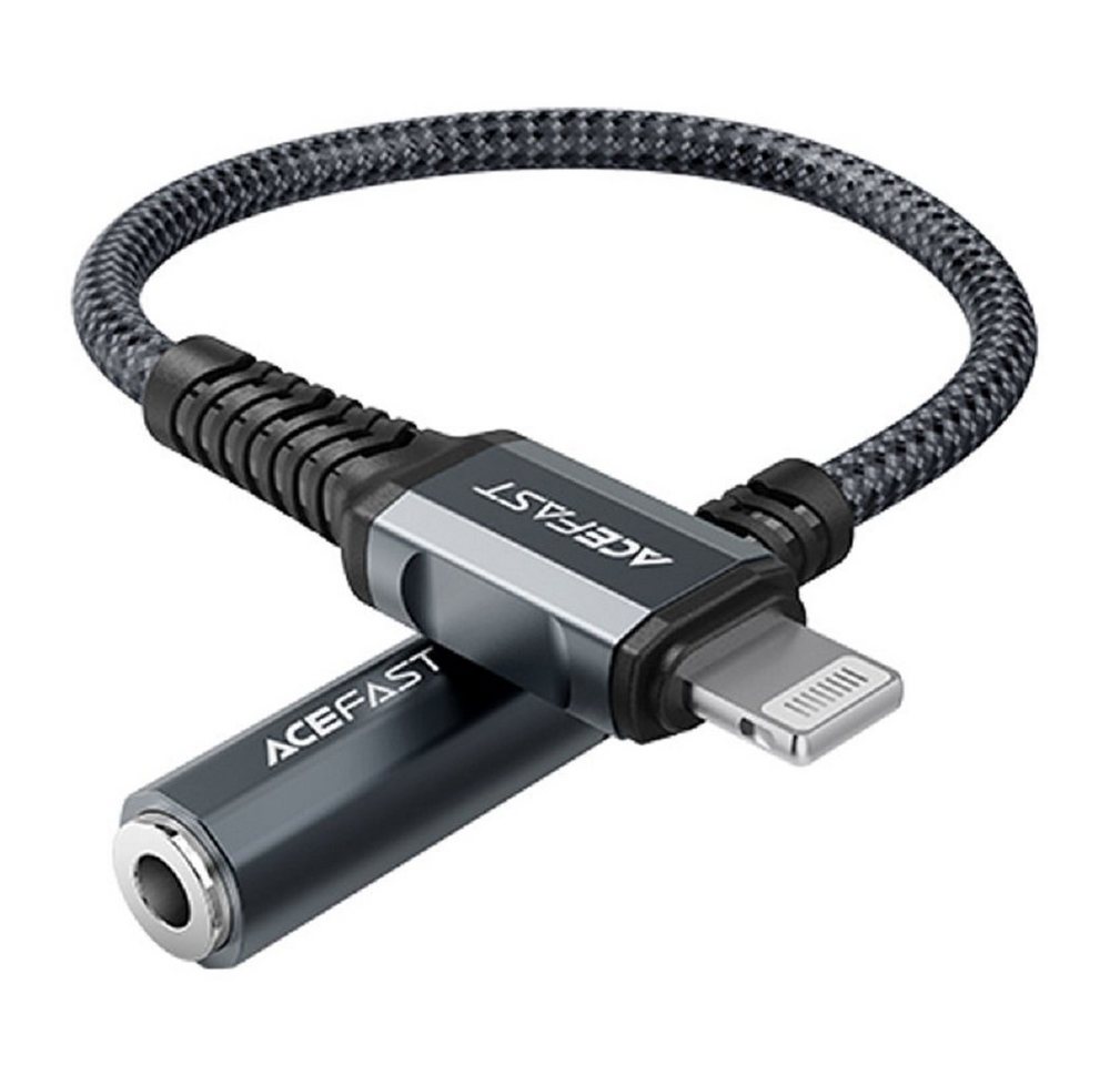 Acefast MFI Lightning Audiokabel – 3,5-mm-Miniklinke (Buchse) 18 cm, AUX-Grau Audio-Adapter von Acefast