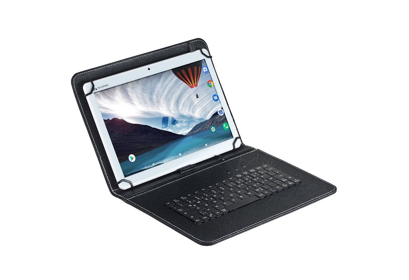 Acepad A145T v2024 Full-HD Tablet (10.1", 128 GB, Android, 4G (LTE), 6GB Ram, 10", Wi-Fi, FHD 1920x1200, mit USB-Tastaturtasche) von Acepad