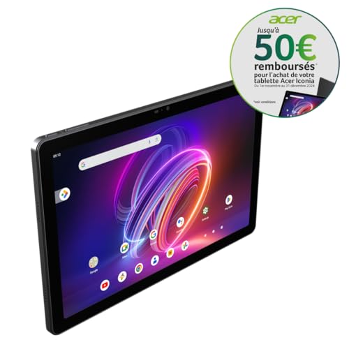 Acer Iconia Tab P11 Tablet Touchscreen 11 Zoll 2K WUXGA IPS mit Portfolio Case (MediaTek MT8781, 8 GB RAM, 128 GB SSD, Bluetooth, USB-C, WLAN, MicroSD, Android 14), schwarzes Tablet, Metall-Finish von Acer