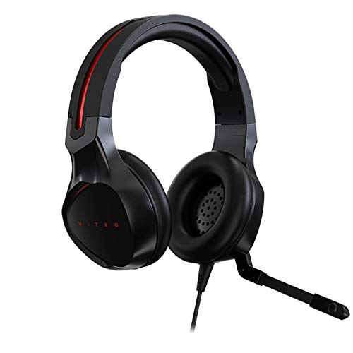 Acer Nitro Gaming Headset mit flexiblem omnidirektionalem Mikrofon, verstellbares Kopfband, schwarz von Acer