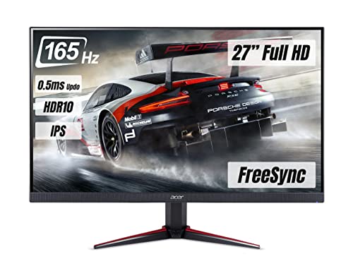 Acer Nitro VG270S Gaming Monitor 27 Zoll (69 cm Bildschirm) Full HD, 165Hz OC, 144Hz, 2ms (G2G), 2xHDMI 2.0, DP 1.2a, HDMI/DP FreeSync Premium, Schwarz von Acer