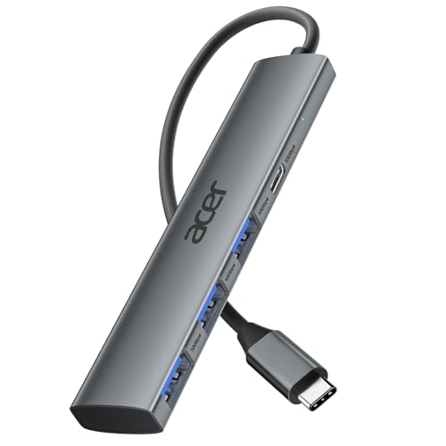Acer USB C Hub, 10Gbps USB C Splitter mit 3 USB-A 3.2 & USB-C 3.2 Anschlüssen, Hochgeschwindigkeits-USB-C-Multiport-Adapter für MacBook Air/Pro, iPhone 15/15 Pro, iPad Pro/Air, Chromebook, und mehr von Acer