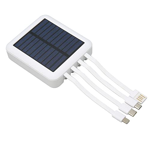 20.000 MAh wasserdichte Solar-Powerbank mit 4 USB-Anschlüssen für Outdoor-Aktivitäten – Geeignet für Telefone, Tablets und Mehr – Langlebiges ABS-Material (White) von Acouto